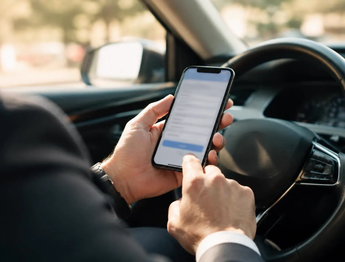 Ondernemer doet een aanvraag op zijn telefoon