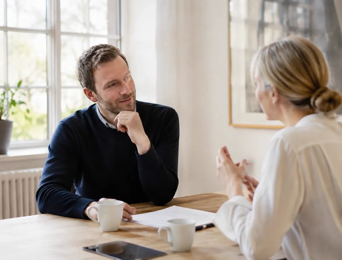 Rustig, persoonlijk gesprek aan tafel